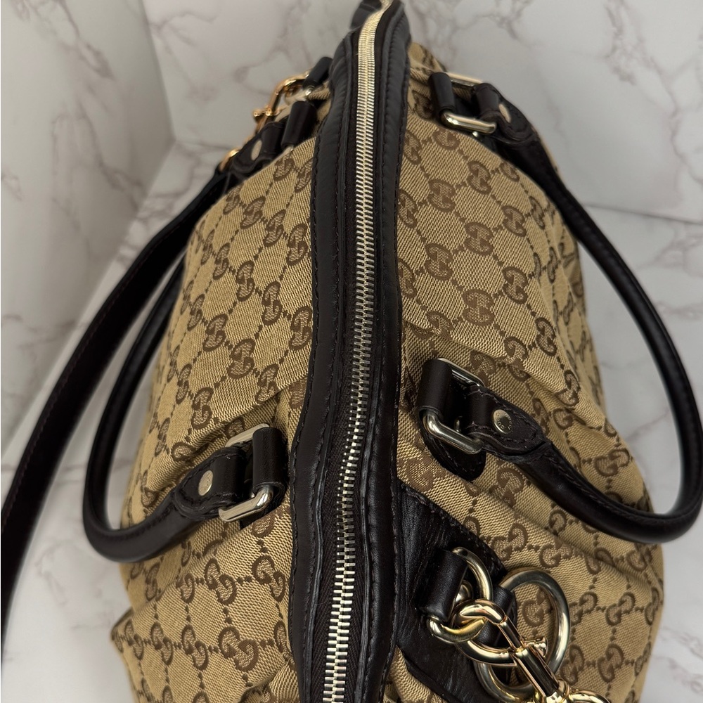 Gucci Sukey Boston Brown Monogram Handbag - Picture 7 of 15